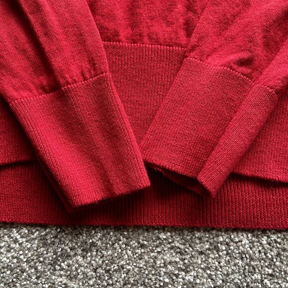 BURBERRY BRIT RED CHECKERED V NECK CASHMERE SWEATER SZ SMALL - Picture 5 of 7